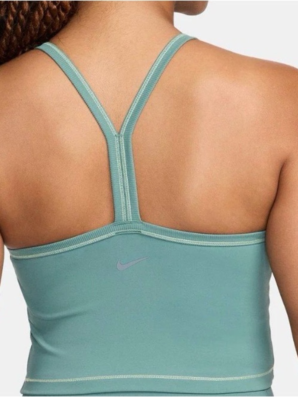 Nike greenSports Bra with gray Swoosh